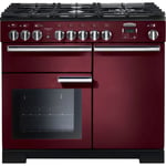 Rangemaster Professional Deluxe PDL100DFFCY/C 100cm Dual Fuel Range Cooker - Cranberry - A/A Rated