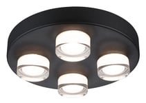 Paulmann Kame, 4 Lampor, Led, 3000 K, 2000 Lm, Ip44, Svart