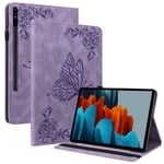 Samsung Galaxy Tab S9 FE Fodral med fjärilar, Lila