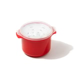 Red 'Plus Microwave Cookware' Steam Vented Single Portion Rice Cooker