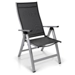 London chaise de jardin aluminium Textilène 6 positions pliante