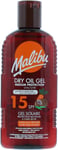 Malibu Sun SPF 15 Non-Greasy Dry Oil Gel with Beta Carotene and Coconut Oil, Wat
