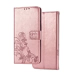 BRAND SET Wallet Cases for OPPO A94 5G/OPPO F19 Pro+ 5G Leather Cover Magnetic Closure and Flip Stand Case, Premium 3D Vintage Elegant Print Phone Cases for OPPO A94 5G/OPPO F19 Pro+ 5G-Rose Gold
