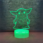 YOUPING 3D Illusion Lamp Led Night Light Baby Yoda Watching You Think Funny Expression Star Wars Master Yoda The Mandalorian Lovely Children Cartoon Lingerie