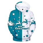 Hoodies Autumn Winter Lovers Teen Unisex Hoodies Jumpers Tops Casual Pullover Long Sleeve Hoody Pockets Funny Five-Pointed Star And Deer 3D Print S-6Xl