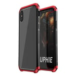 Apple LUPHIE iPhone X mobilskal härdat glas ialuminium legering plast - Röd