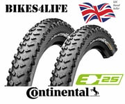 2 x Continental Wired Mountain King Mountain Bike Tyre 26 x 2.30 & Schrader Tube