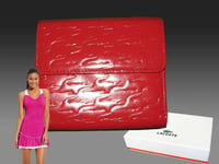 New Vintage LACOSTE L13 Women's Leather PURSE WALLET Pied De Croc Slg 1 Red