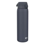 ION8 1 Litre Stainless Steel Water Bottle, Leak Proof, Easy to Open, Secure Lock, Dishwasher Safe, Carry Handle, Hygienic Flip Cover, Easy Clean, Metal Water Bottle, 1200 ml/40 oz, Ash Navy Blue