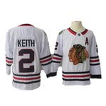 Yajun Keith #2 Chicago Blackhawks Ice Hockey Jerseys NHL Men Sweatshirts Women Long Sleeve T-shirt,White,M
