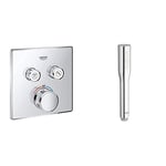 GROHE 29124000 | Grohtherm SmartControl Thermostat Concealed | Square | 2 Valves & 27367000 | Euphoria Cosmopolitan Stick Hand Shower - Chrome