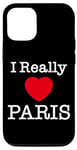 Coque pour iPhone 14 Pro Cool Paris France, I Really Love Paris Illustration Fashion