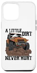 Coque pour iPhone 15 Plus Vintage A Little Dirt Never Hurt, voiture tout-terrain, camion, 4x4, boue
