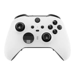 eXtremeRate White Soft Touch Grip Faceplate Cover, Front Housing Shell Case Replacement Kit for Xbox One Elite Series 2 Controller Model 1797 - Thumbstick Accent Rings Included