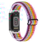 Vävd Nylonarmband Fitbit Charge 3/4 Regnbåge