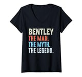 Womens Bentley The Legend Name Personalized Cute Idea Men Vintage V-Neck T-Shirt