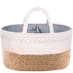 Baby Diaper Caddy Organizer Storage Basket White&brown