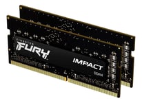 Kingston 16GB 2666MHz DDR4 RAM-minnen CL15 SODIMM (Set med 2st) FURY Impact