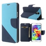 Samsung Omega (blå) Galaxy S5 Läderfodral