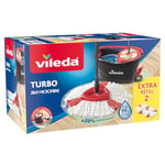 Vileda TURBO Pack Special avec 1 recharge supplémentaire - balai serpillère en microfibres + son seau essoreur à pédale