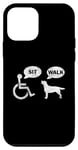 Coque pour iPhone 12 mini Blague humoristique en fauteuil roulant pour fauteuil roulant handicapé s'asseoir et marcher