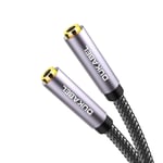 DuKabel 1/8" 3.5mm Female to Female Adapter Cable TRS Premium Stereo Gold-Plated Audio AUX Cord Connectors for Headphones, Car Stereo, or Home HiFi Stereo Sound System - 15CM / 0.5FT
