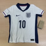 England Nike Kids Home Stadium Shirt 2024 (Bellingham 10) - Size XS