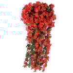 Konstgjorda Hängande Blommor och Växter Red