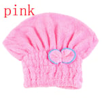 Shower Cap Dry Hair Hats Wrapped Towel Pink