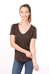 super.natural W City T-Shirt en Laine mérinos. Femme, Marron, s