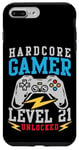 Coque pour iPhone 7 Plus/8 Plus Hardcore Gamer Level 21 Ventilateur de jeu débloqué 21e anniversaire