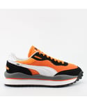 Puma Style Rider OG Pack Orange Textile Mens Lace Up Trainers 372871 01 - Size UK 3.5