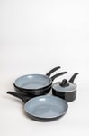 Aluminium Set of Frying Pans, Saucepans and Wok with Stainless Based