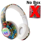 White No Box Casque sans fil Bluetooth 5.1 DJ Gamer avec micro, lumière LED RVB, prise en charge de la carte TF, écouteurs pour enfants, TV, PC, PS4, PS5, casque de jeu ""Nipseyteko