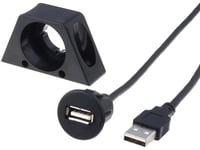 Rallonge USB - 2m - avec support de fixation
