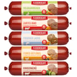 Fleischlust Mixpaket 5 varianter 12 x 800 g -  Blanding (laks, fjørfe, storfekjøtt, storfemeny, villkanin)