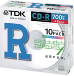 TDK Compact Disc CD-R for data 700MB 2-48x White Inkjet Printable 10Pack 5mm case CD-R80PWX10A (Japan Import)
