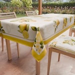 PETTI Artigiani Italiani - Nappe Anti-Taches carrée 140 x 140 cm, pour Table de Cuisine, Motif Citron, X4 Places, 100% fabriquée en Italie