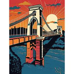 Artery8 Clifton Suspension Bridge Sunset Modern Pop Art Large Wall Art Poster Print Thick Paper 18X24 Inch
