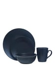 Premier Housewares Black Glazed 16-Piece Stoneware Dinner Set