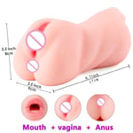 Realistisk 3D konstgjord vagina för man ficka sexleksak äkta vagina vuxen produkt tre hål onani -CLAT5184
