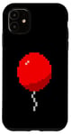 Coque pour iPhone 11 Ballon flottant rétro pixel rouge