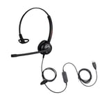 Emaiker USB Headset with Noise Canceling Microphone Mic Mute In-Cord Controller for Dragon Speech Dictation Conference, Comfortable Skype Chat Zoom Teams PC Headphone for Call Centre Office School