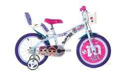 LOL Surprise Girls 16in Dino Bike Bicycle With Stabilisers White Pink Cycling