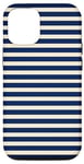 Coque pour iPhone 12/12 Pro Bleu marine beige motif rayures tendance