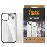 iPhone 14/13 PanzerGlass ClearCase Skal - Antibakteriellt - MagSafe-kompatibelt - Svart Kant