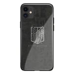 Attack on Titan Manga The Scout Regiment Wings of Freedom Emblem Shingeki no Kyojin Anime Glass Soft Silicone Phone Case Cover Shell (AE#9304,iPhone 11)