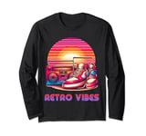 Retro Vibes Boombox and sneakers lovers for men women kids Long Sleeve T-Shirt
