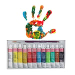 Paint for Clay,Wood,Canvas,Ceramic,Fabric,Leather, Kids Acrylic Paints Set DIY Decorating Craft Non Toxic Art & Craft Supplies (12Colours,6ml)