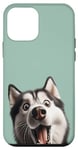 Coque pour iPhone 12 mini Husky sibérien drôle prenant un selfie chien maman chiot papa